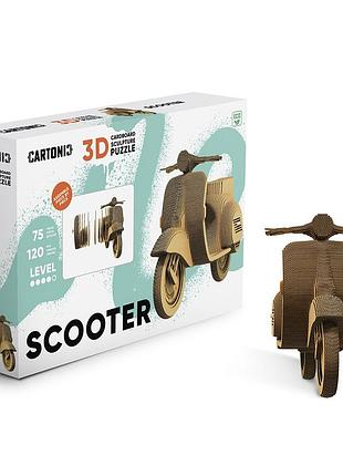Картонный 3d пазл-конструктор "cartonic 3d puzzle scooter" суктер мопед