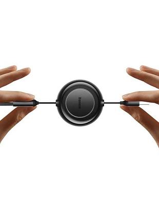 Кабель baseus bright mirror 2 series retractable 3-in-1 fast charging data cable usb m+l+c 66w 1.1m black (camj010101) черный 4