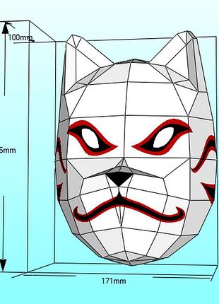Маска анбу anbu mask наруто конструктор з картону паперкрафт papercraft ігровий персонаж пазл 3д фігура