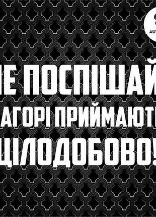 Наклейка на авто oracal не поспішай... 20х12см
