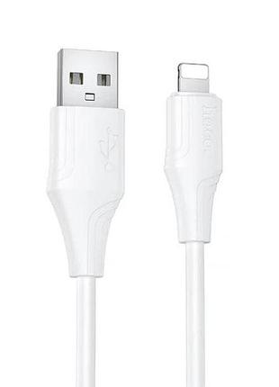 Кабель usb-lightning hoco x124 1m (круглий) white