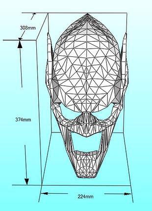 Маска зеленого гоблина green goblin mask конструктор из картона papercraft паперкрафт игровой персонаж