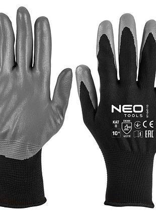 Перчатки рабочие neo tools комплект 12шт, полиэстер с нитриловым покрытием, р.11, серо-черный 2