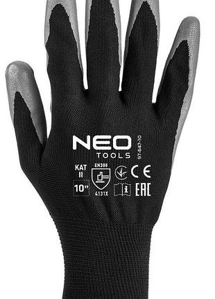 Перчатки рабочие neo tools комплект 12шт, полиэстер с нитриловым покрытием, р.11, серо-черный 5