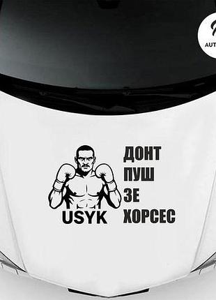 Наклейка на авто oracal don't push the horses 50х32 см, чорний