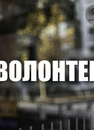 Наклейка на авто oracal волонтер 50х10 см, білий