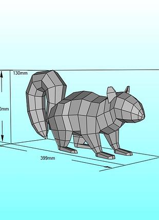 Paperkhan конструктор з картону 3d фігура білка миша криса паперкрафт papercraft подарунковий набір для творчості іграшка сувенір