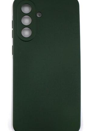 Силиконовый чехол для samsung a36 5g (a366) тёмно зелёный soft silicone case full (бампер)
