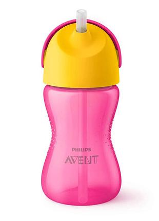 Чашка з трубочкою avent 300мл, 12міс+, для дівчат