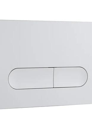 Панель смыва koer kt-0608-03 240x160x10mm пластиковая, кнопка закругленная (цвет белый) (kr6123)