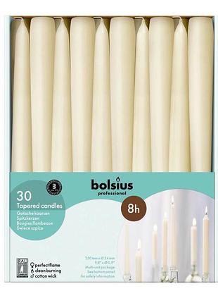 Свічка конусна bolsius 245/24 айворі 30 шт
