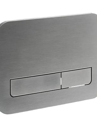 Панель змиву koer kt-0609-07 240x160x7mm пластикова, кнопка лінійна (колір графіт) (kr6133)