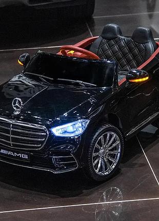 Дитячий електромобіль на акумуляторі mercedes maybach m 6020 з пультом р/у для дітей 3-8 років чорний