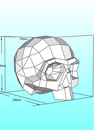 Paperkhan набор для создания 3d фигур череп человека без челюсти голова человек обрубовка паперкрафт papercraft подарок 2