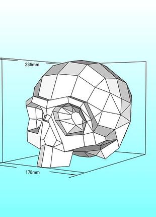 Paperkhan набор для создания 3d фигур череп человека без челюсти голова человек обрубовка паперкрафт papercraft подарок 4