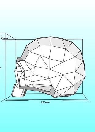 Paperkhan набор для создания 3d фигур череп человека без челюсти голова человек обрубовка паперкрафт papercraft подарок 5