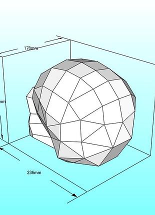 Paperkhan набор для создания 3d фигур череп человека без челюсти голова человек обрубовка паперкрафт papercraft подарок 7
