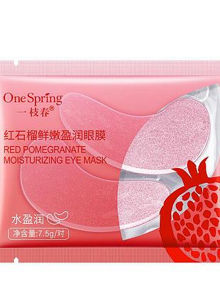 Гидрогелевые патчи для кожи вокруг глаз one spring red pomegranate moisturizing eye mask с экстрактом граната 2