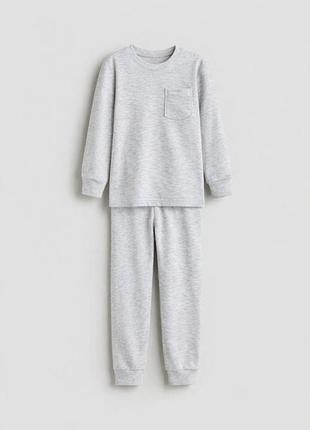 Пижама (лонгслив и штаны) для мальчика h&m 1298731-001 134-140 см (8-10 years) серый