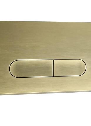 Панель смыва koer kt-0608-12 240x160x10mm пластик., кнопка закругленная (цвет матовое золото) (kr6126)