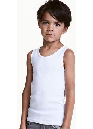 Майка бельевая хлопковая для мальчика h&m 0200761023 110-116 см (4-6 years) белый