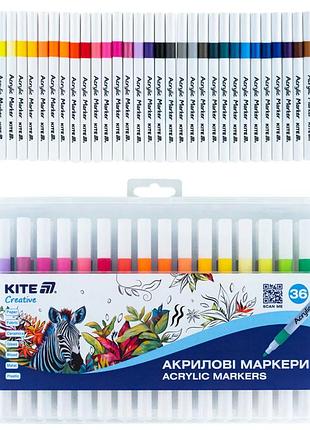 1158-k маркеры акриловые набор 36 шт kite creative