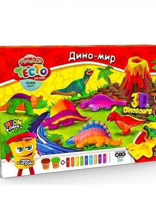 Тесто для лепки danko toys master do динозавры 12 цветов, в коробке 3d