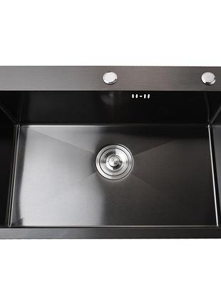Мийка кухонна 3mm 680х450 black 6845hb mira