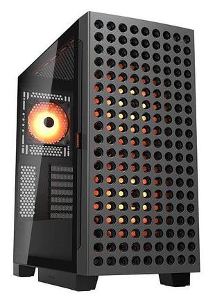 Корпус комп'ютерний cougar airface eco rgb, вентилятори передвстановлені, atx/matx/mini-itx, скляне вікно, чорний