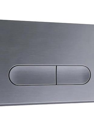 Панель змиву koer kt-0608-07 240x160x10mm пластикова, кнопка закруглена (колір графіт) (kr6128)