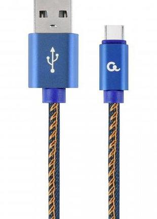 Кабель cablexpert cc-usb2j-amcm-1m-bl, премиум качество usb 2.0 a-папа/c-папа,1м.