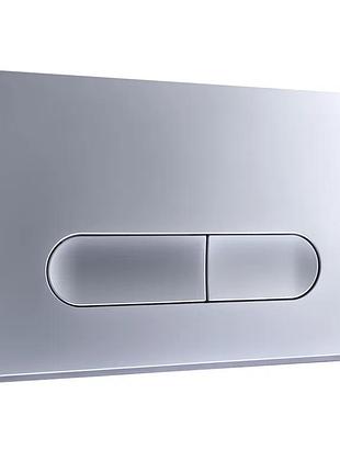 Панель змиву koer kt-0608-14 240x160x10mm пластикова, кнопка закруглена (колір сатин) (kr6127)
