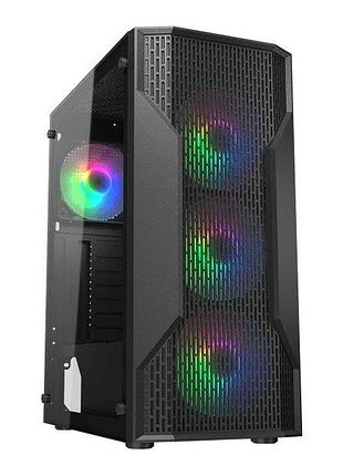 Корпус компьютерный cougar uniface mx110 rgb, игровой, 4*120mm rgb вентиляторы предустановленные, mini itx / micro atx / atx,