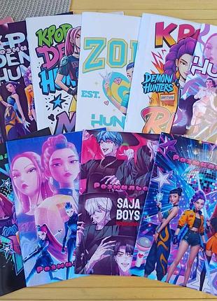 Раскраска kpop demon hunters а5 большой набор 10 шт (27580)