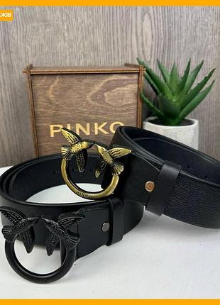 Кожаный женский ремень pinko натуральная кожа с классической пряжкой для стильного образа пояс для женщин