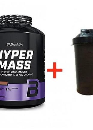 Комплект гейнер biotech hyper mass 2.27 кг смак ваніль + шейкер у подарунок (90903)