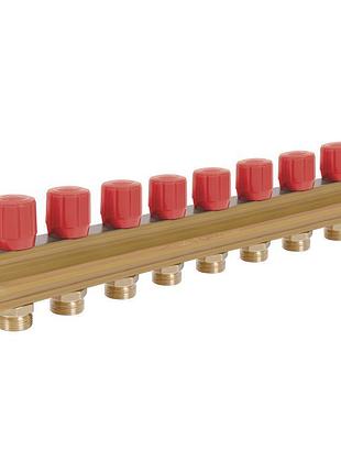 Коллектор icma с регулировочными вентилями 1" 8 выходов №1105 (red)
