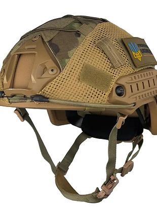 Защитный кевларовый шлем fast helmet nij iiia (койот) + кавер (мультикам) m