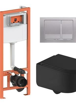 Комплект: qtap taurus ultra quiet унітаз підвісний qt2433084euqmb+nest комплект інсталяції 4в1 (кавіша