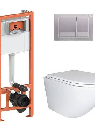 Комплект: qtap robin ultra quiet ун. подвесной qt1333046euqw+nest комплект инсталляции 4в1 (квадратная клавиша