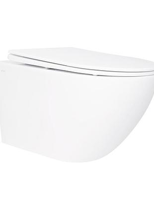 Унитаз подвесной qtap jay безободковый с сиденьем soft-close qt07335176w