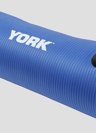 Мат для фітнесу з отворами york fitness nbr 1см синій