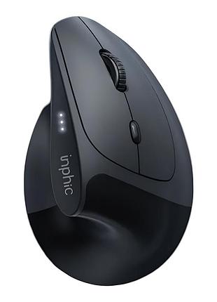 Вертикальна миша inphic x9 pro з комбінованим підключенням, 12800 dpi, сіра