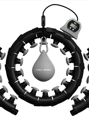 Хулахуп trex sport tx-020chh масажний з обважнювачем та лічильником чорний
