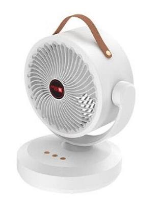Вентилятор аккумуляторный mini fan vu-05 fs-25 led автовращение белый