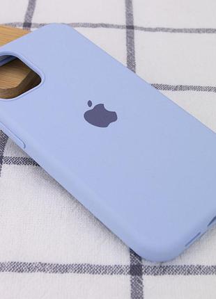 Чехол silicone case full protective (aa) для apple iphone 13 (6.1") голубой / lilac blue 2
