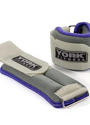 Обважнювачі york fitness soft для рук і ніг 2х0,5кг сірий