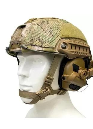Тактические активные наушники с микрофоном earmor m32x mark3 (койот)