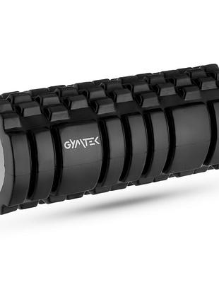 Масажний ролик gymtek для йоги та фітнесу eva 33*14см чорно-білий
