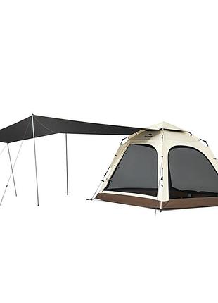 Палатка четырехместная с тентом автоматическая naturehike ango cnk2550ws010 коричневый